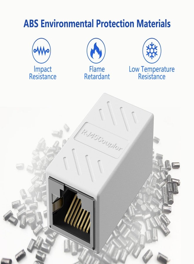 Jadaol RJ45 Coupler [UL Listed], Gold Plated Ethernet Cable Extender with PoE Support, 328ft Long Distance Extend, Female to Female Coupler for Cat8 Cat7 Cat6a Cat6 Cable (White, 2Pack) - Image 4